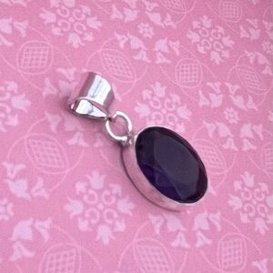 Elegant Sterling Silver .925 and Purple Amethyst Pendant